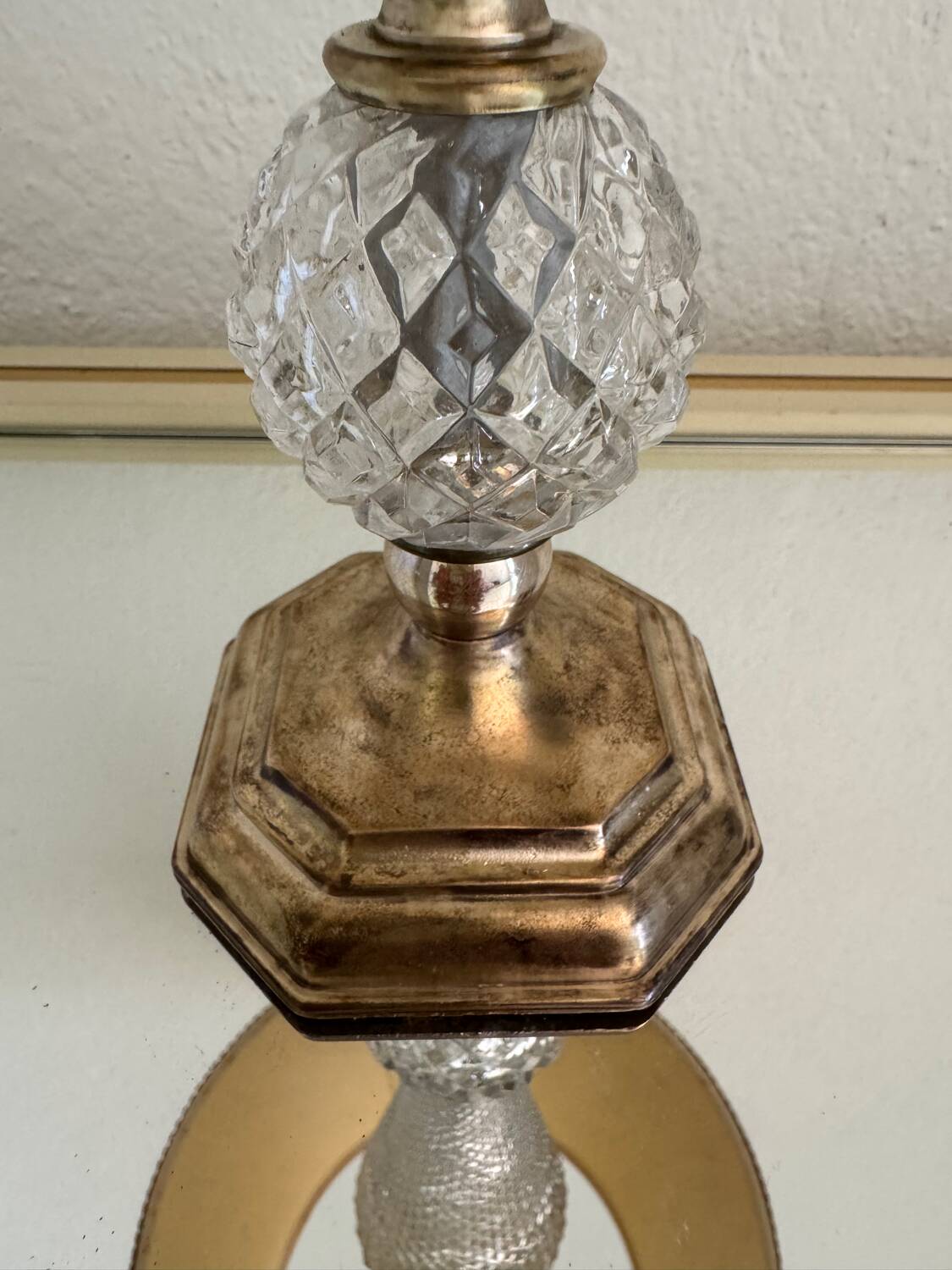 Glass and brass lamp from the 60s