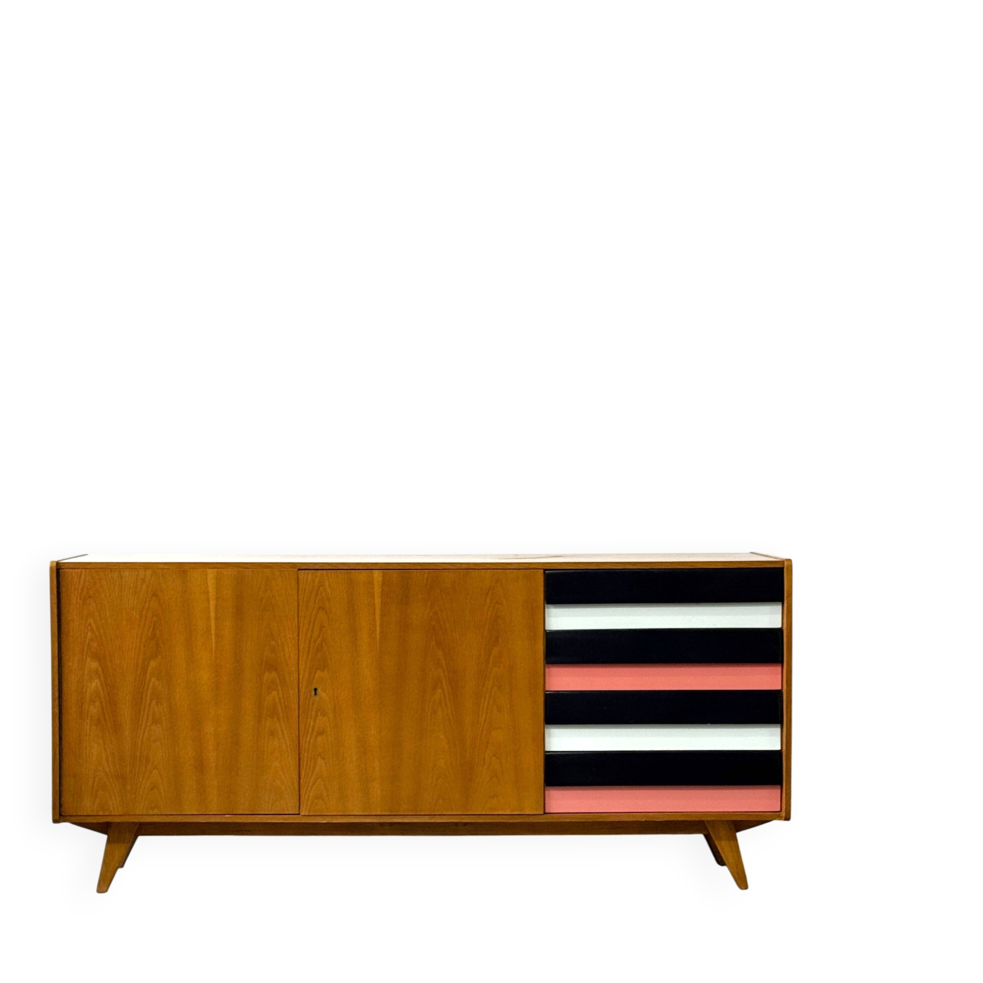 Czechoslovakian sideboard cabinet, J. Jiroutek, vintage design, prl