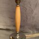 Wooden lamp foot on chromed metal frame design 1930-1950