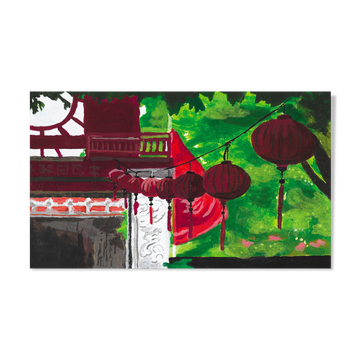 Hanoi lamps - A4 - Gouache painting - Vietnam - Asia - Travel