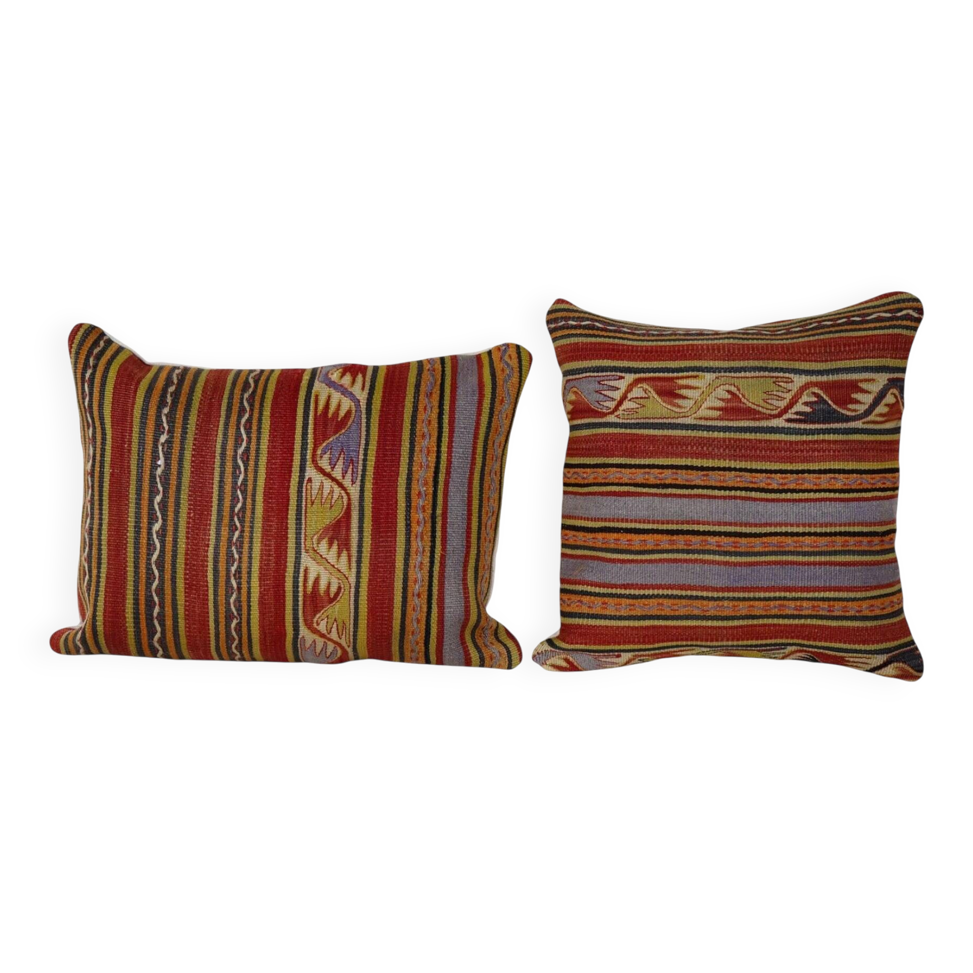 Set of 2 vintage kilim cushion covers 46x51 cm