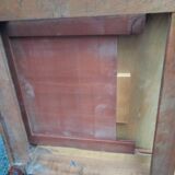 Old style flat desk louis xvi leather tray with 2 pulls