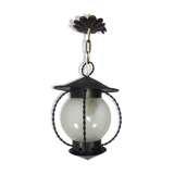 Suspension black perforated sheet metal lantern