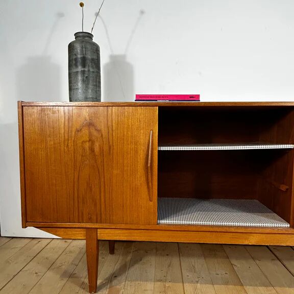 Teak sideboard with sliding doors, 1960s