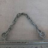 Grey patinated rectangular mirror