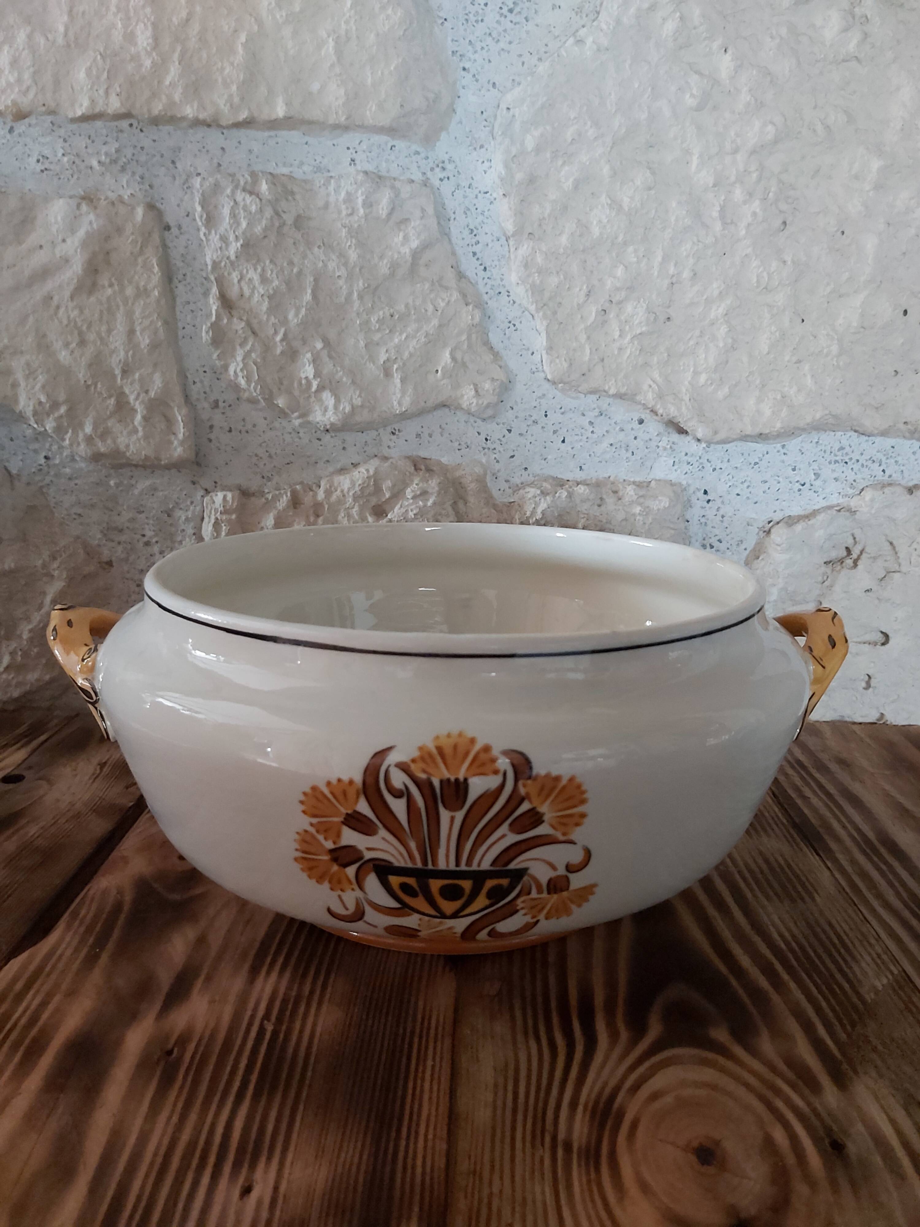 Fruit basket Creil and Montereau pattern Carnations