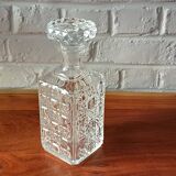 Carafe à whisky carrées en cristal transparent vintage