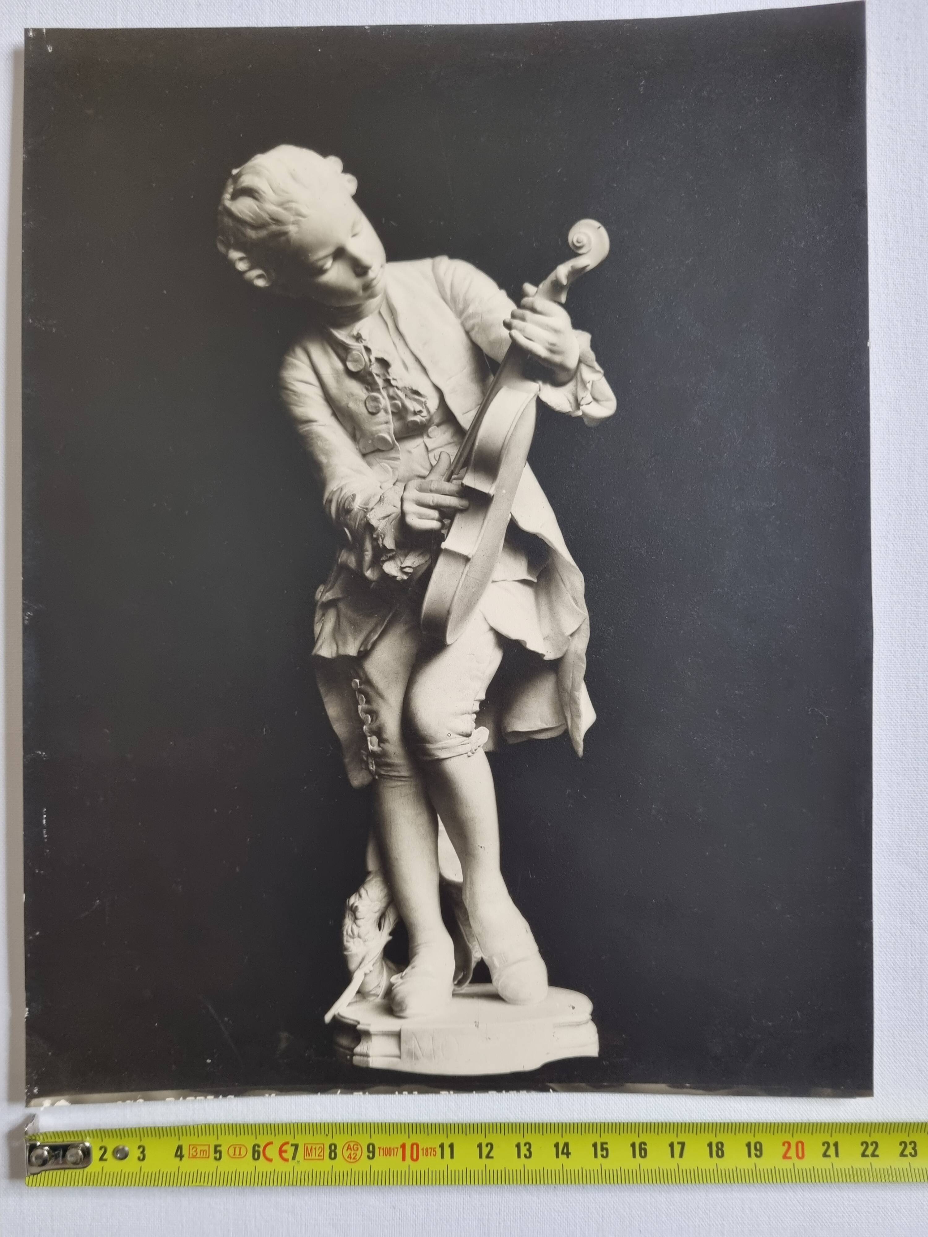 Old photograph by Eugène Fiorillo after Louis Ernest Barrias, Mozart, silver print