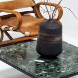 1960s Square Coffee Table with a Green Marble Top