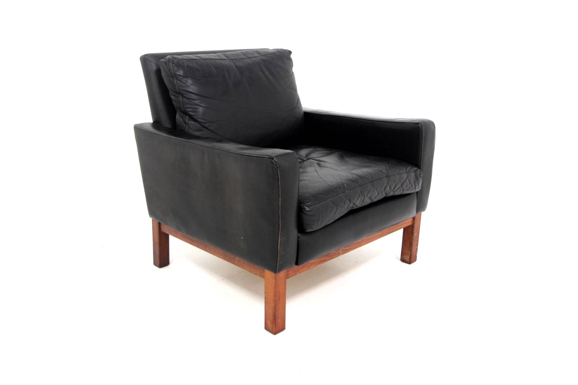 Scandinavian leather armchair, Sweden, 1960