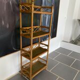 Vintage rattan shelves