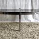 Table basse de forme élyptique en metal chomé et verre fumé, années 70