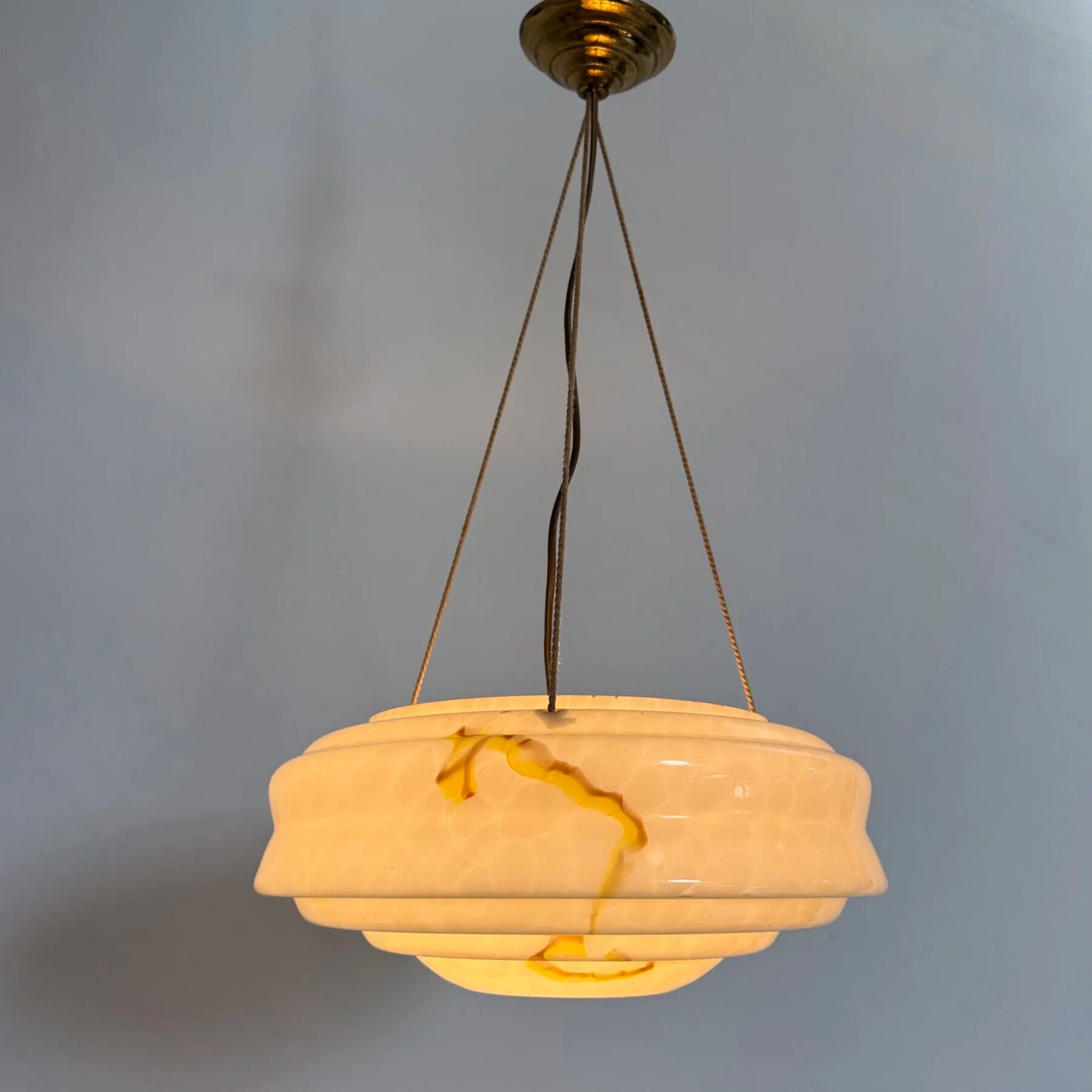 Art deco glass hanging lamp, 1950s