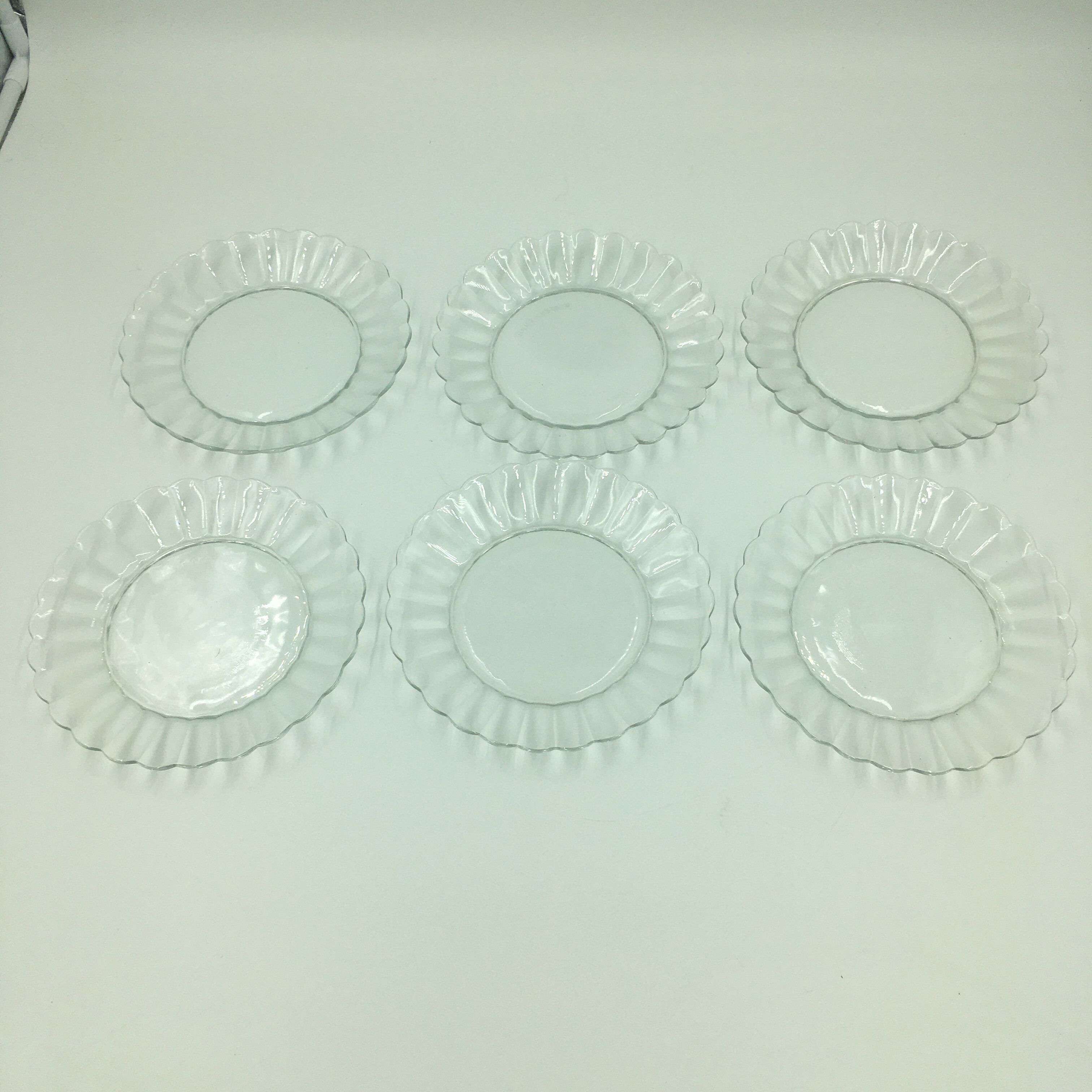 6 glass dessert plate set