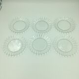 6 glass dessert plate set