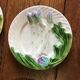 6 plates of asparagus artichokes in slurry, salines