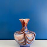 Opaline Florence pitcher vase in marble blue color
