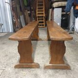 2 solid oak farm benches