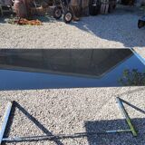 Desk chrome top in tinted glass 140/60cms