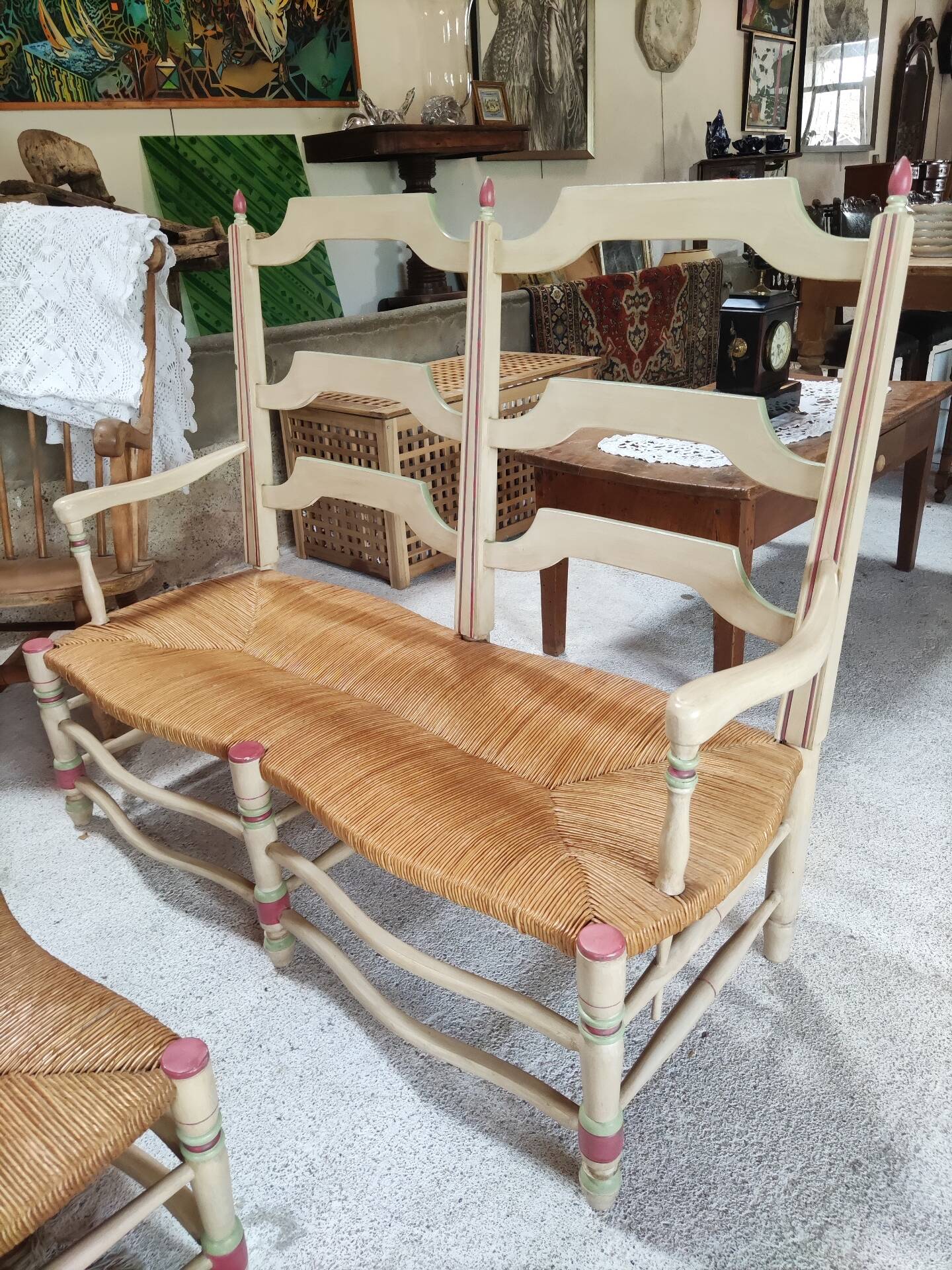 Radassier bench and its footrest - Provençal