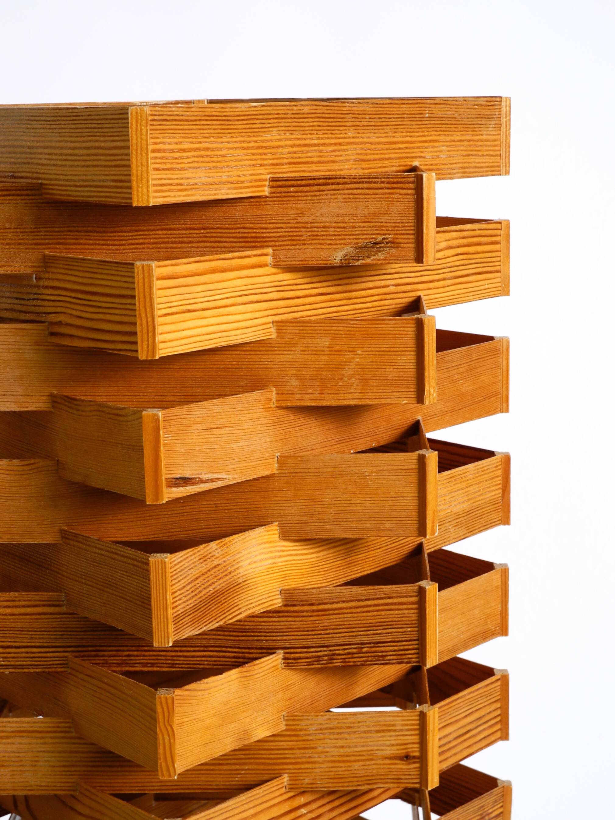 Large, Rare 1960s Pine Veneer Floor or Table Lamp — Scandinavian Production