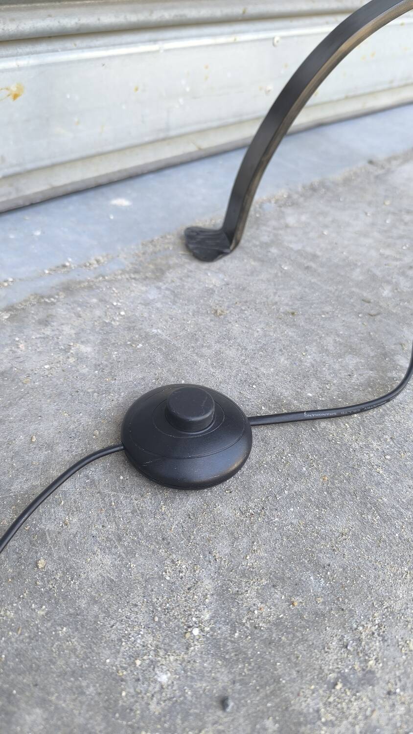 Wrought iron tripod floor lamp 1960