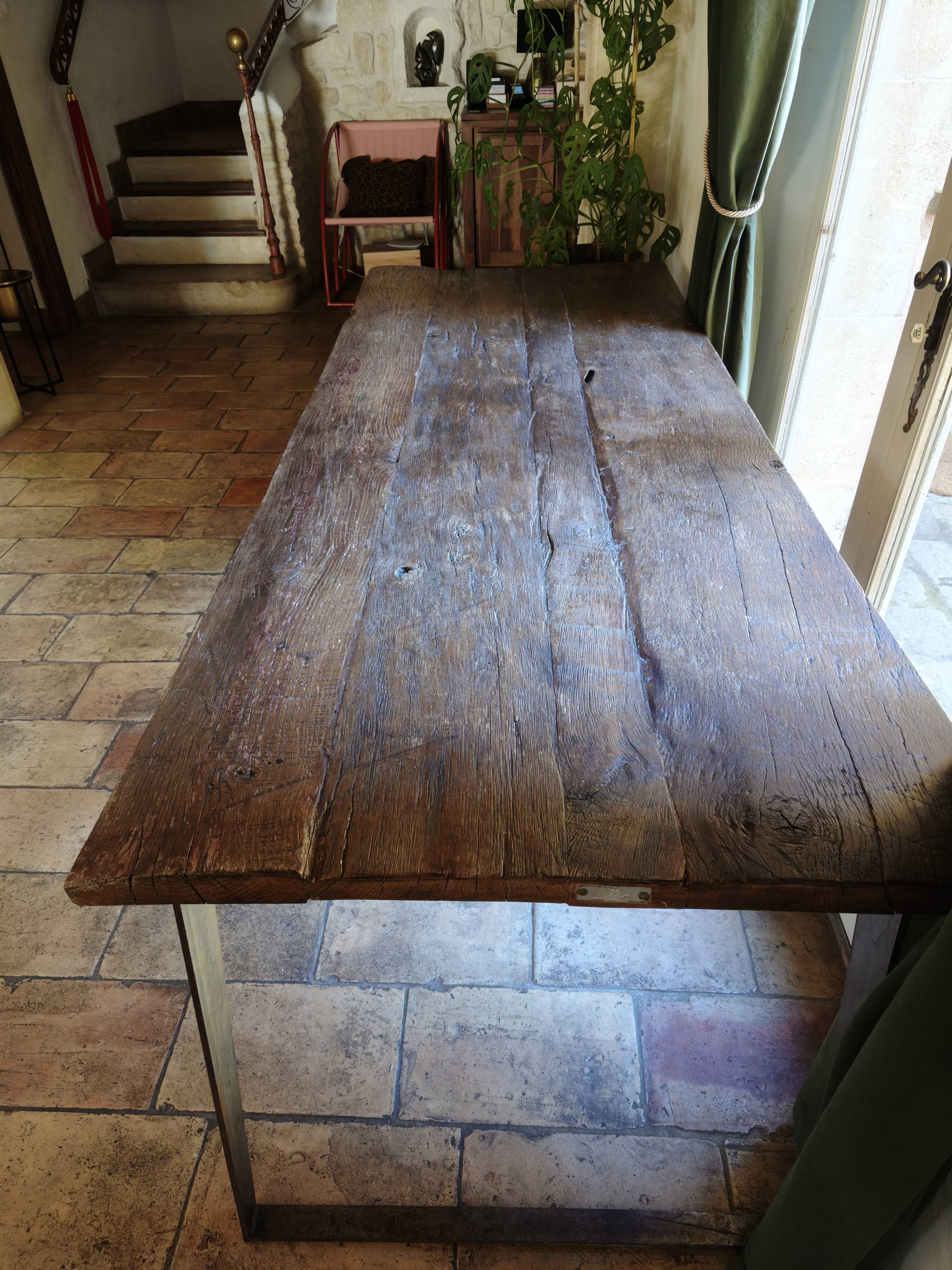 Large Oak Antique Table Wagon