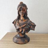 Bronze woman bust Emmanuel Villanis