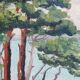 Table oil on canvas framed landscape sea