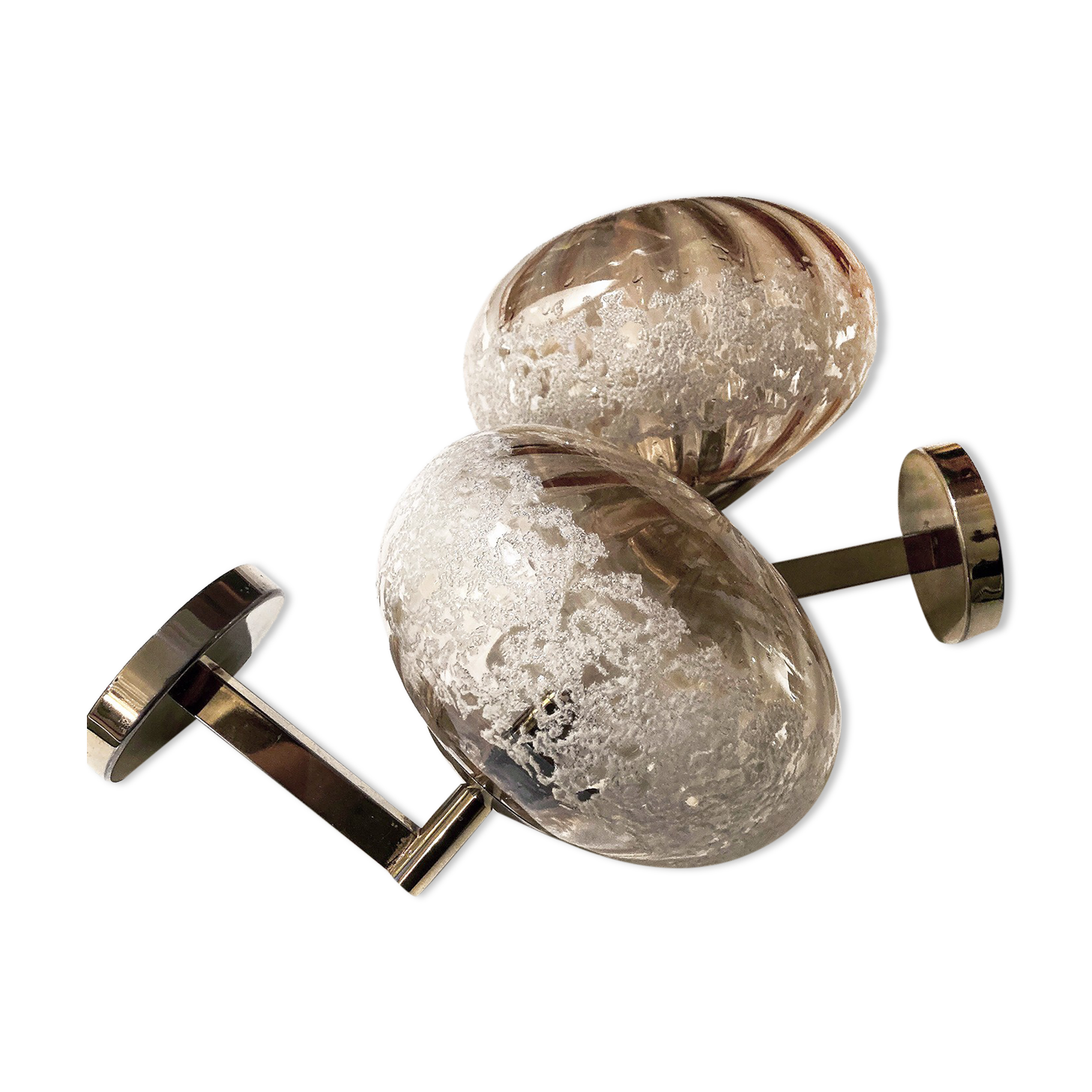 Pair of brass and glass sconces worked 1960