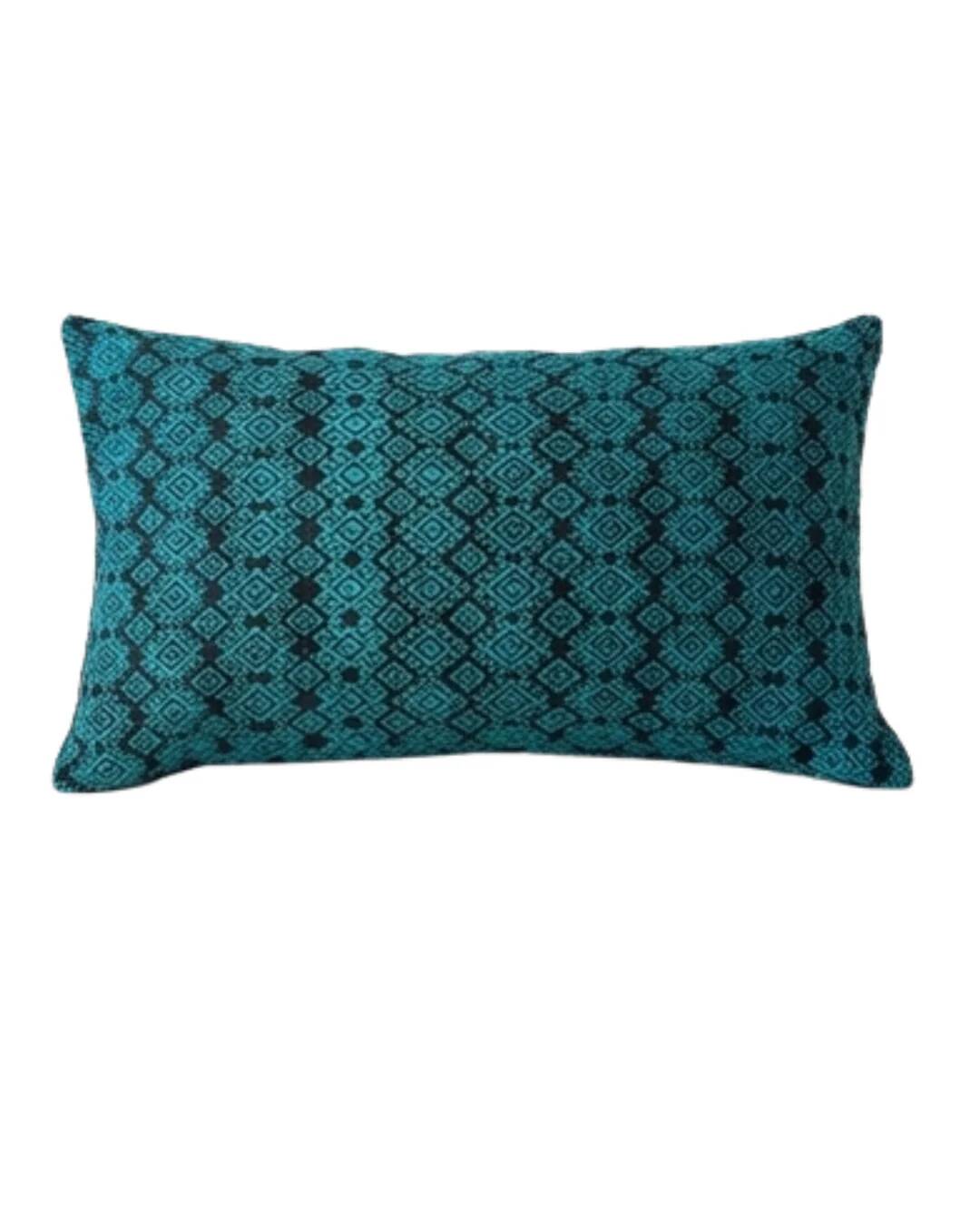 Kachin blue and turquoise cushion cover (RIDA)