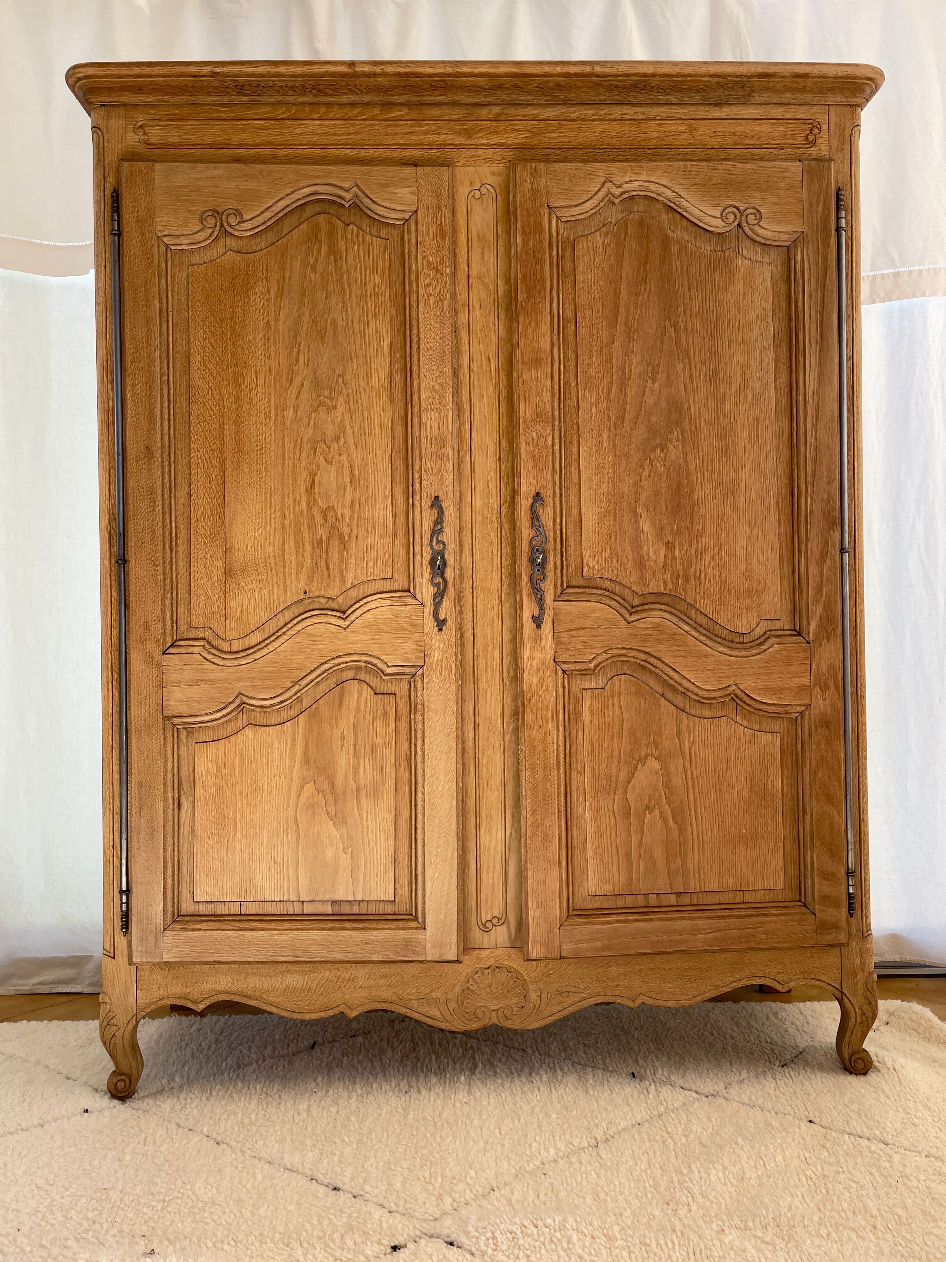 Vintage raw wood cabinet