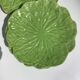 6 slush dessert plates with green leaves