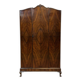 Armoire penderie anglaise des années 1930 en noyer