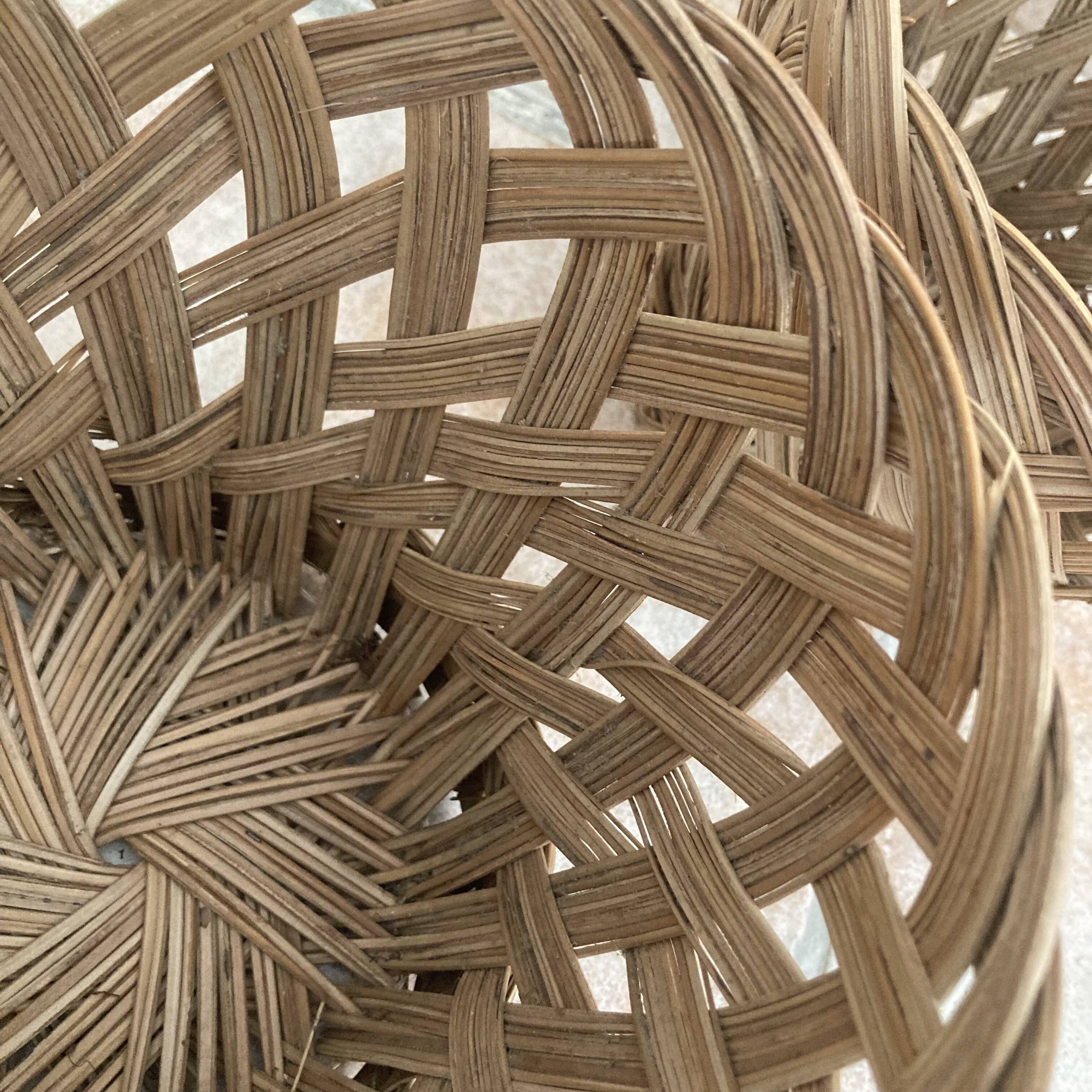 Vintage woven wicker plant pot cover