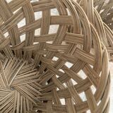 Vintage woven wicker plant pot cover