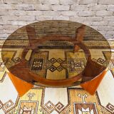 Coffee table in glass and bentwood 1970