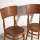 Set of 4 Viennese café chairs in curved wood with decorated backrest – Central Europe, circa 1900