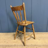Set of four painted Dutch kitchen chairs.