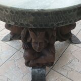 Jean-maurice rothschild (1902-1999) wrought iron and marble coffee table