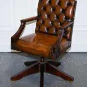 Chesterfield Director's Chair in Brown Cigar Leather