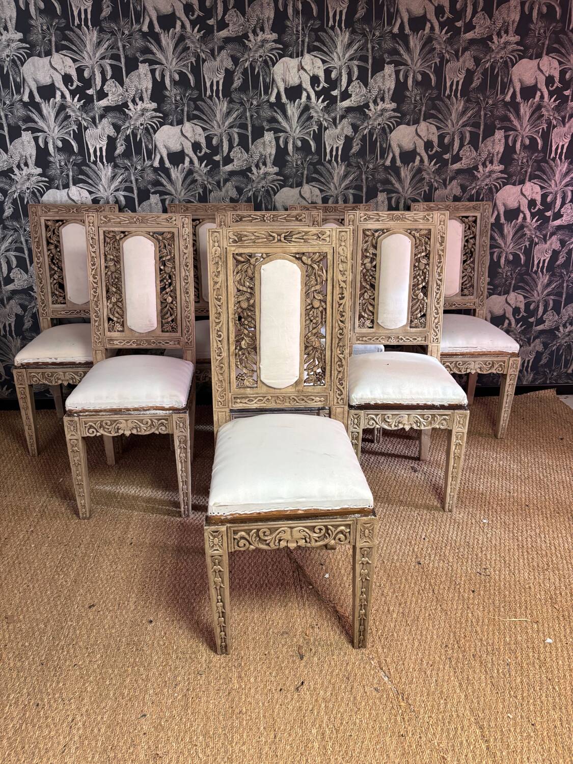 Set of 8 Louis XVI style chairs, late 19th century