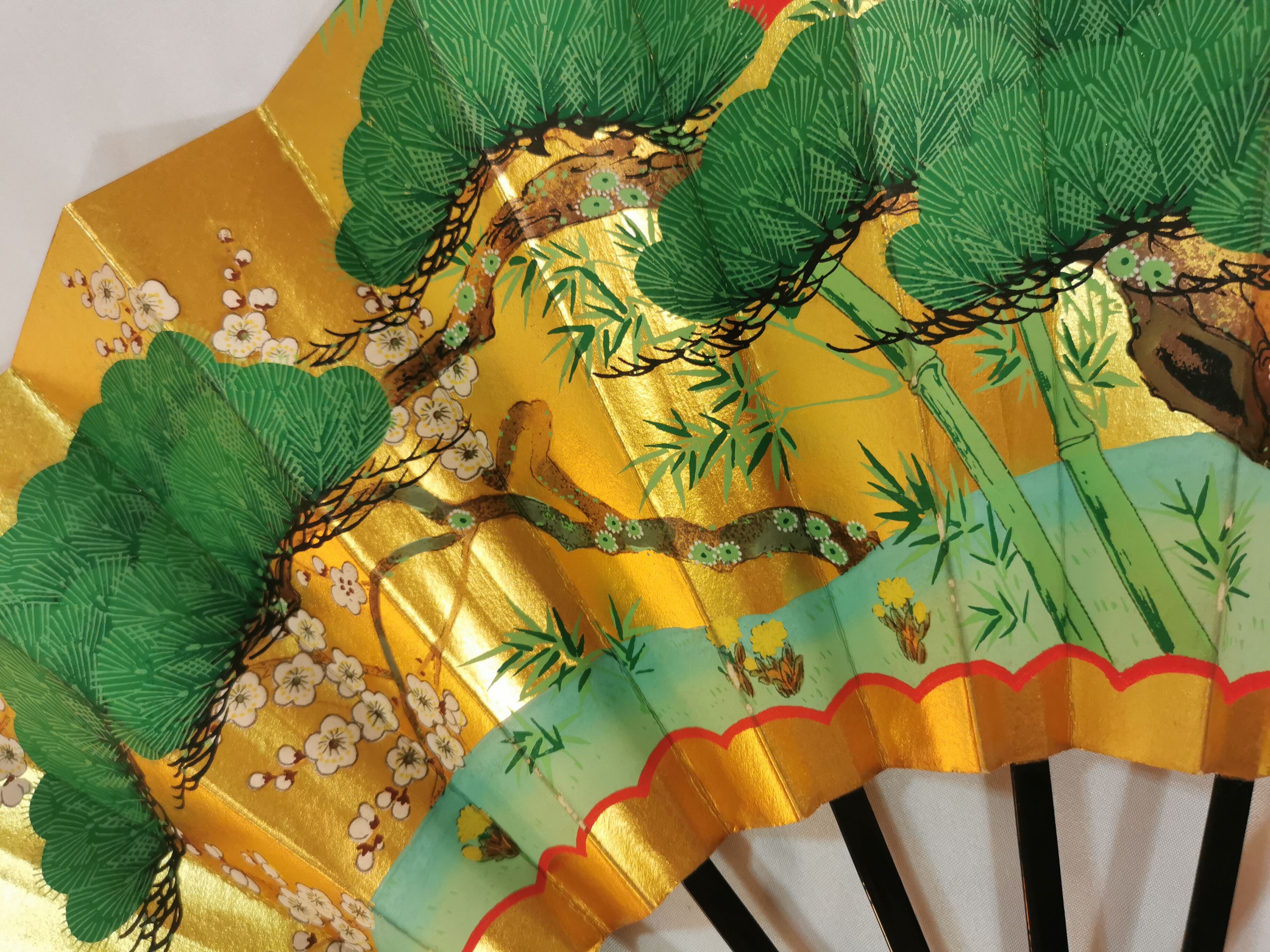 Eventail Traditionnel Japonais, Eventail peint à la main , Sensu de Danse.
