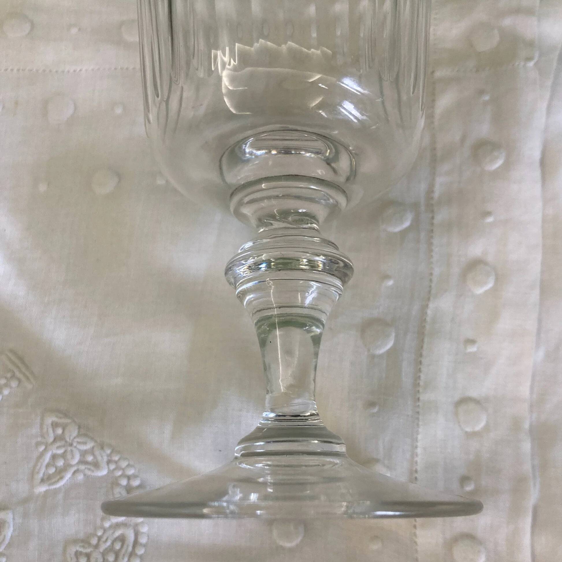 Baccarat 10 white wine glasses, Renaissance model, around 1900.