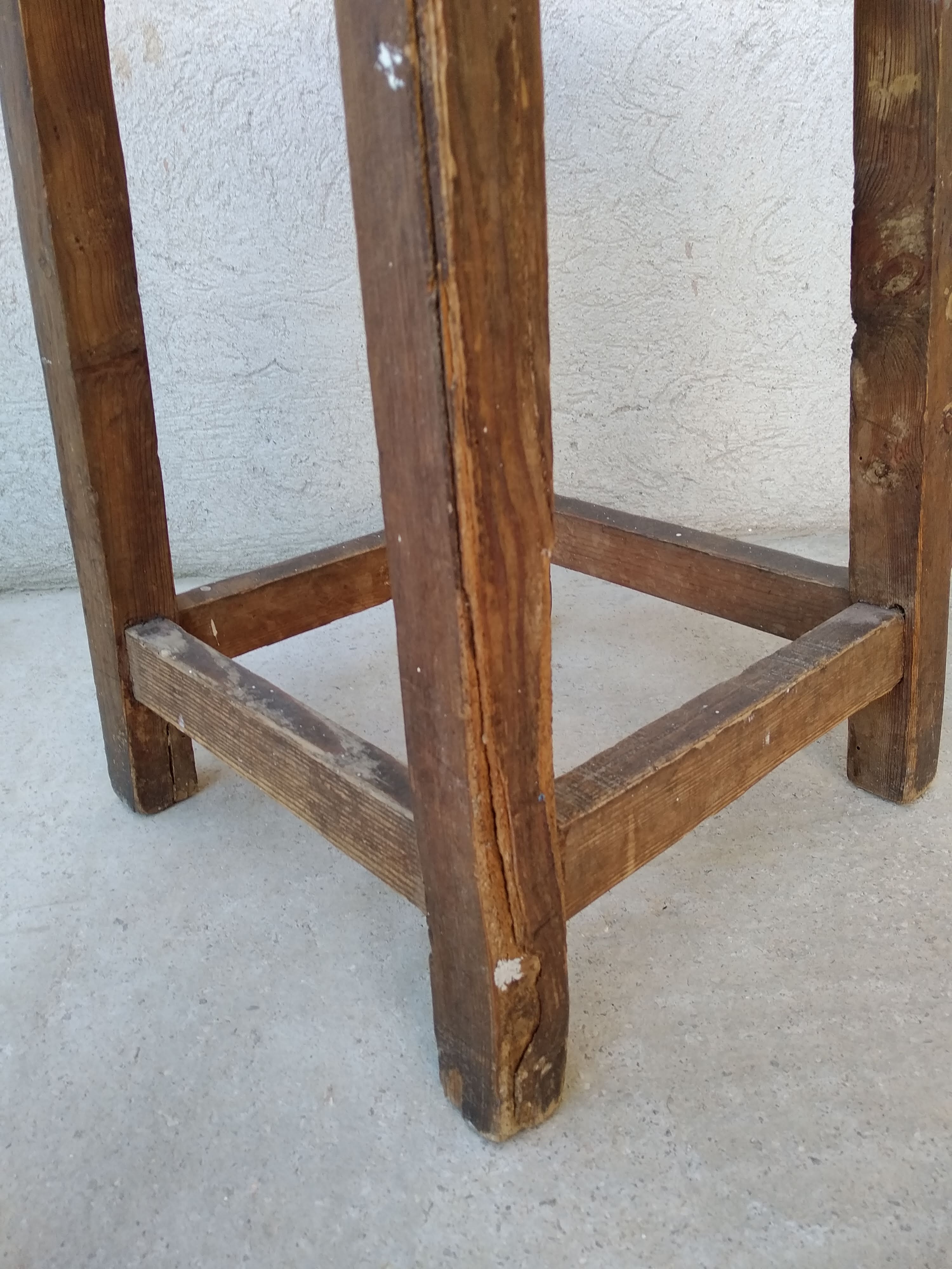 Antique wooden workshop stool