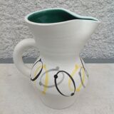 Pitcher earthenware André Baud Vallauris, DLG Chambost Blin Capron, vintage 50-60-70