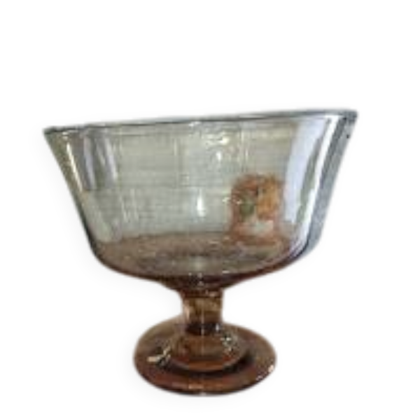 Coupe à fruits ou sangria en verre soufflé ambré – années 50/60