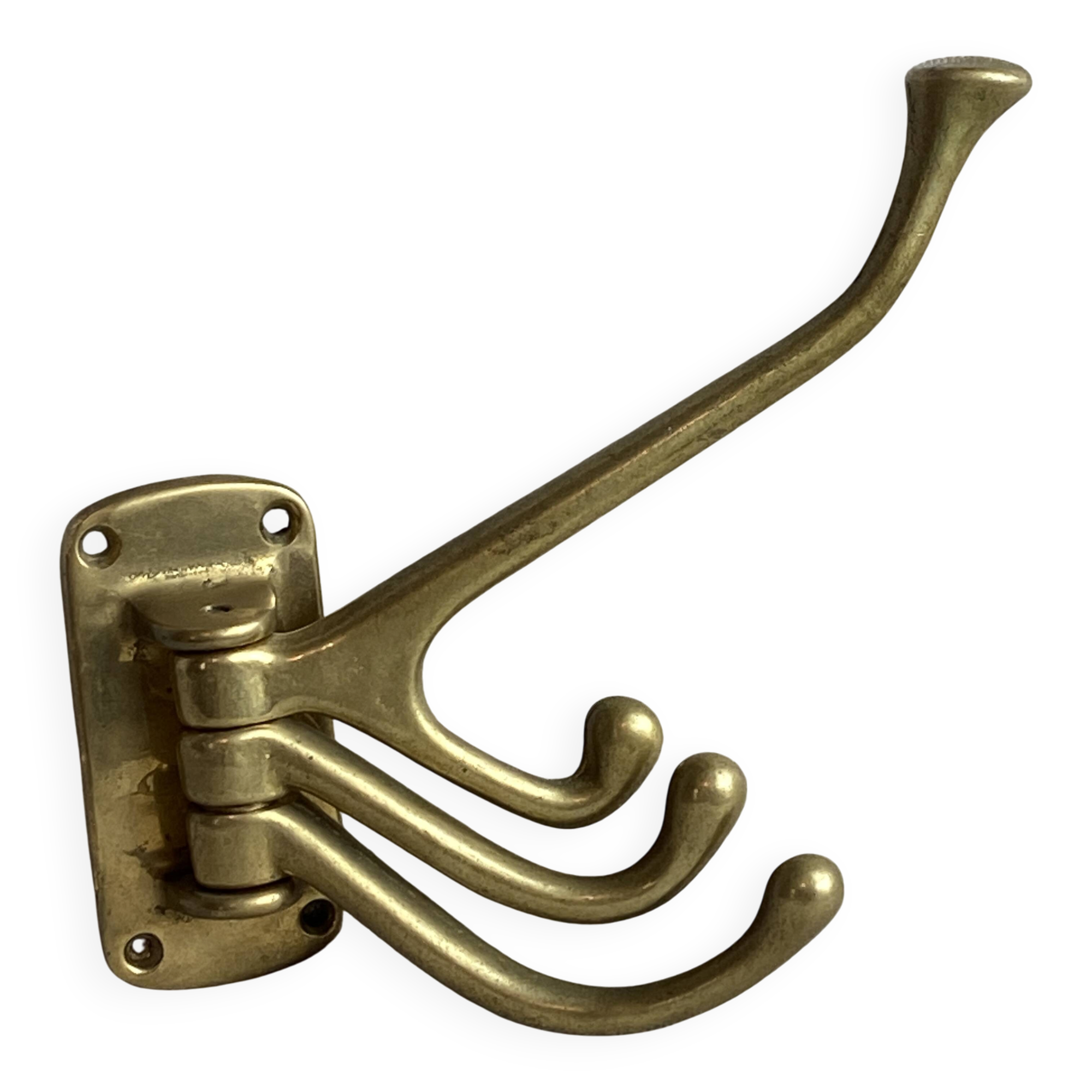 Adjustable nautical coat hook in solid brass
