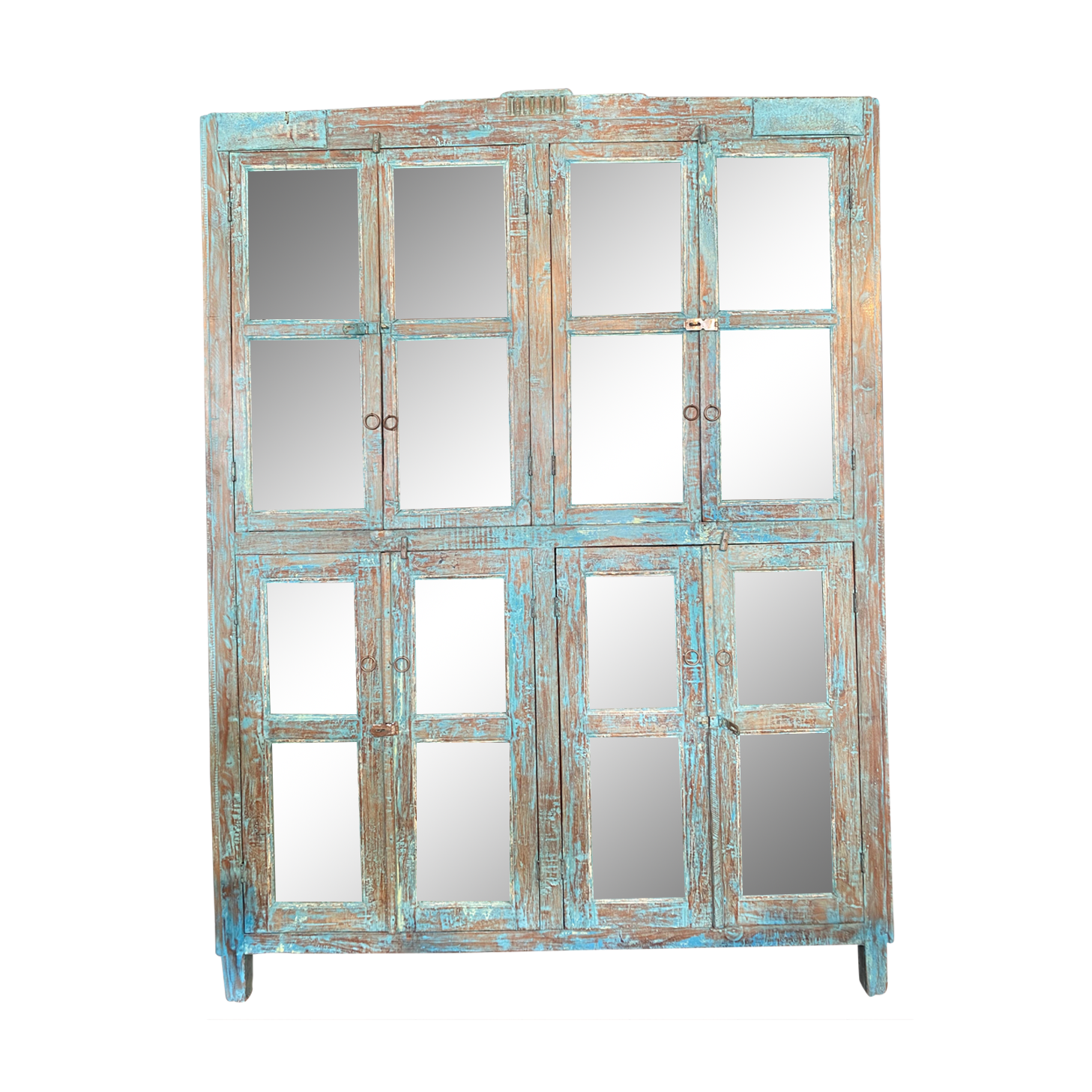 Glazed buffet in blue lacquered teak