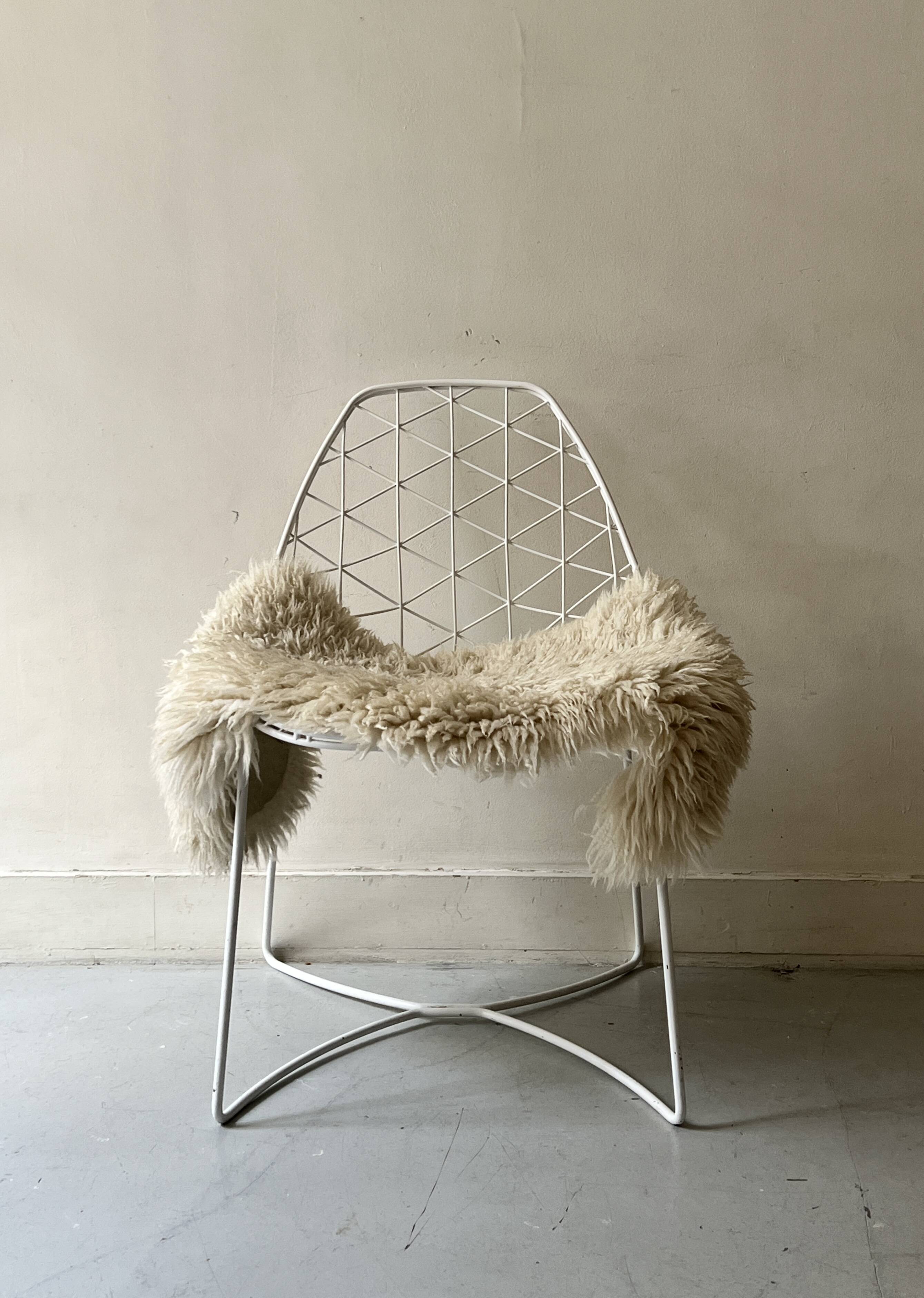 White metal bikini mesh design chair